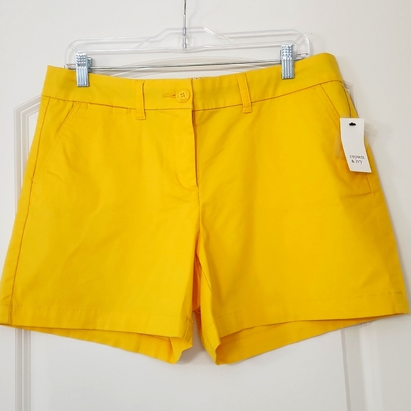 crown & ivy Pants - Pretty, new, bright yellow shorts by Crown & Ivy. Excellent condition!
